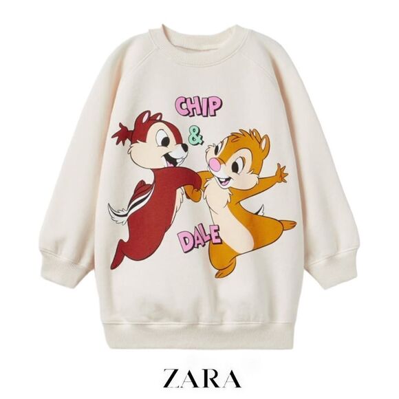 ZARA Kids | Ecru | CHIP ‘N DALE © DISNEY DRESS - Picture 1 of 4